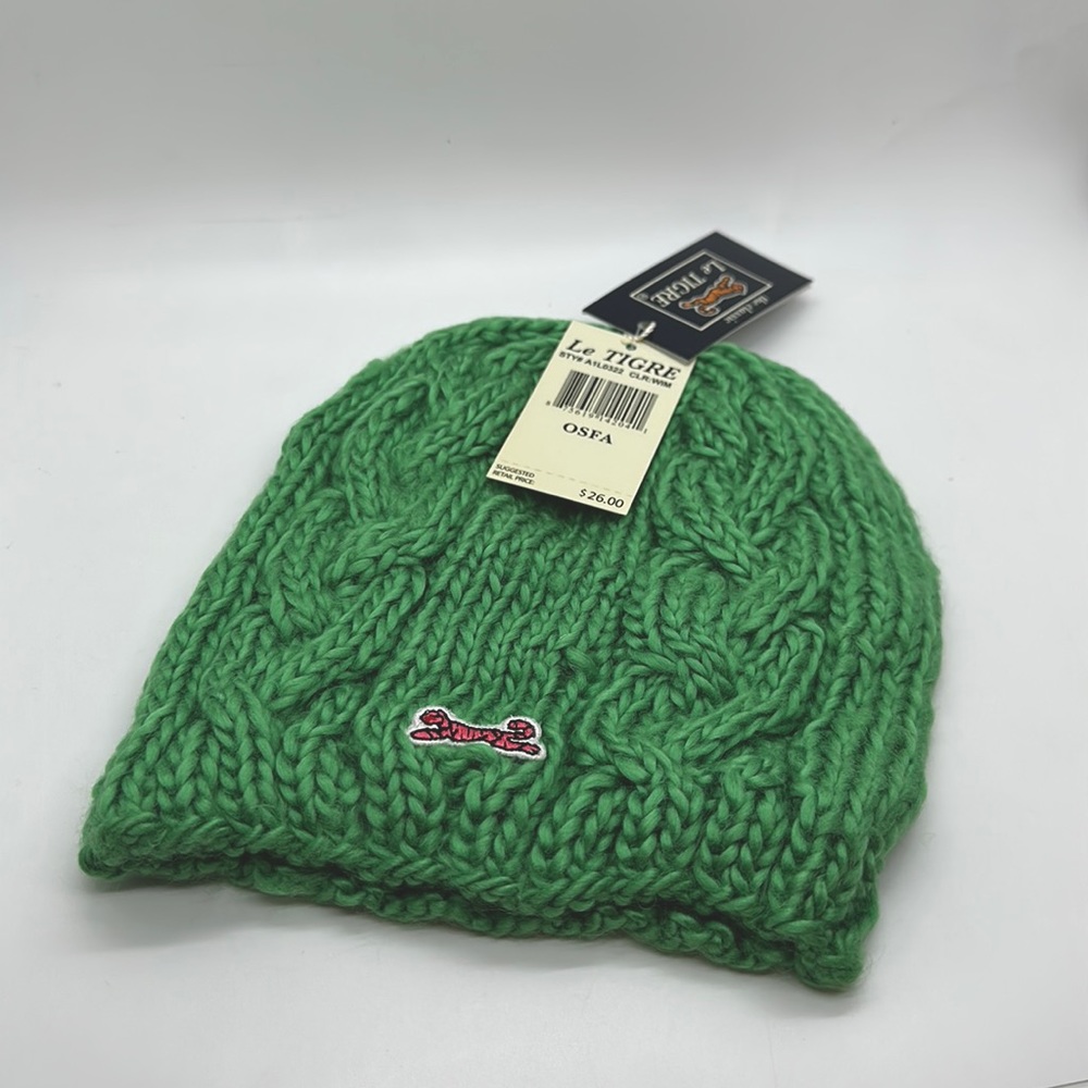 Le Tigre Light Green Knit Bennie Cap